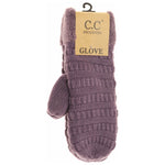 Solid Fuzzy Lined Mittens MT25