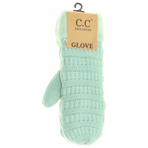 Solid Fuzzy Lined Mittens MT25