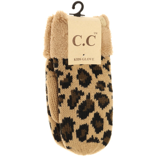 KIDS Leopard Print CC Mittens MT80KIDS
