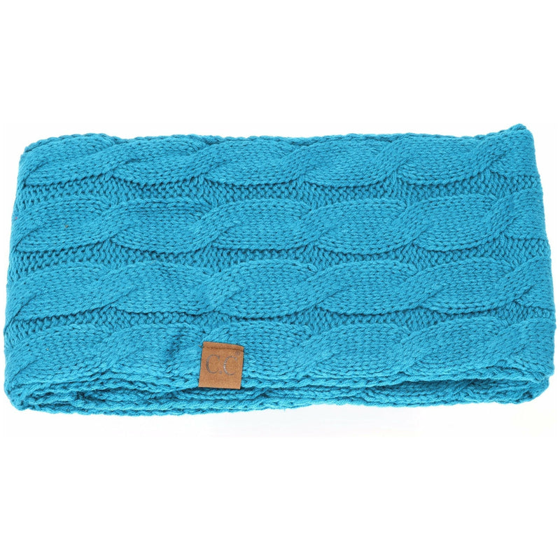 Fuzzy Lined Solid Cable Knit CC Infinity Scarf SF25 –