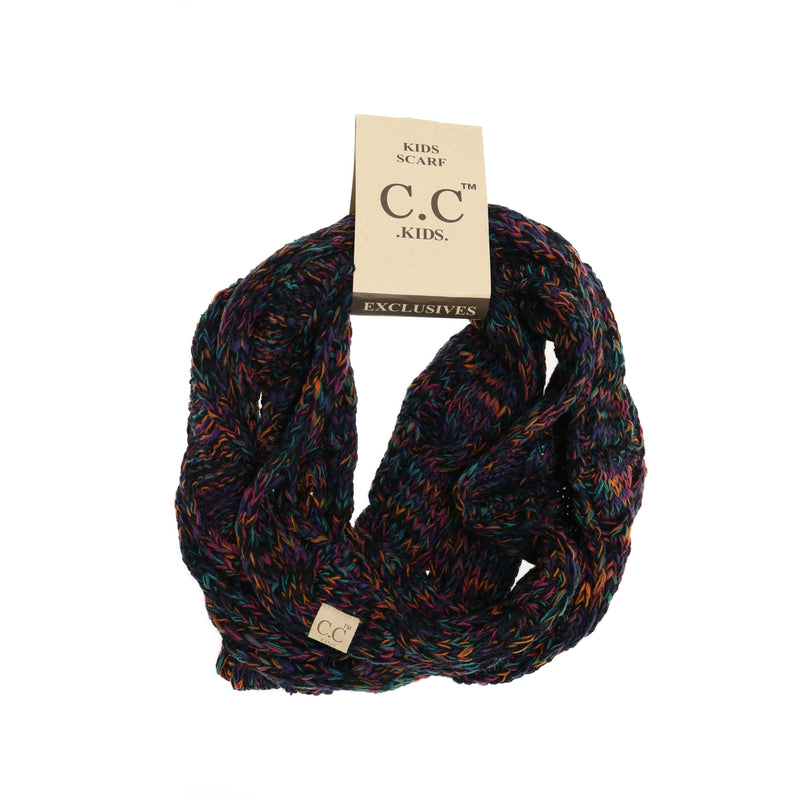 KIDS Multi Tone Cable Knit CC Infinity Scarf SF816KIDS