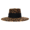 Leopard Vegan Fabric C.C Boater Hat WF8