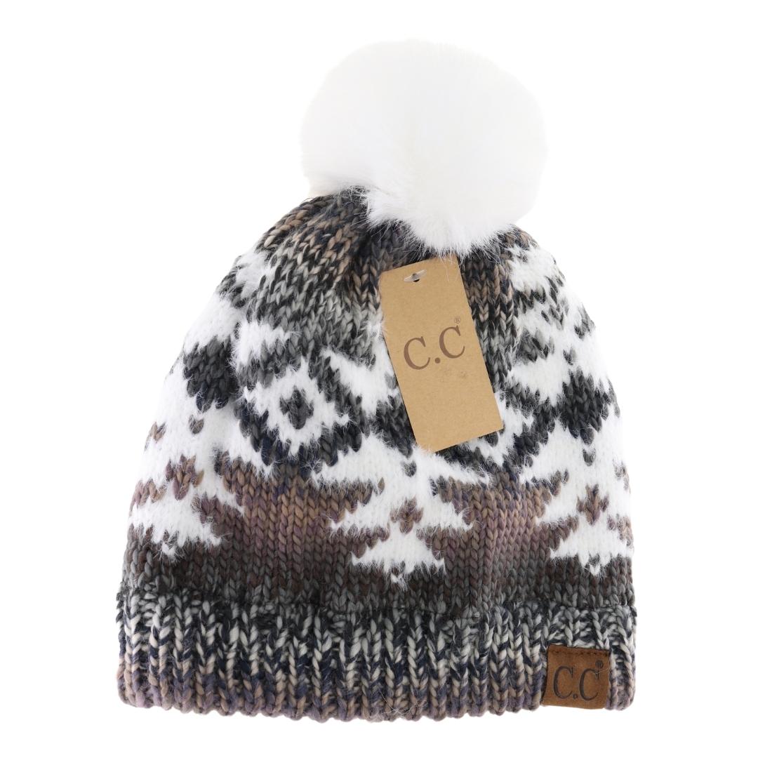 Ombre Aztec Faux Fur Pom C.C Beanie HAT2093 – ccbeanie.com