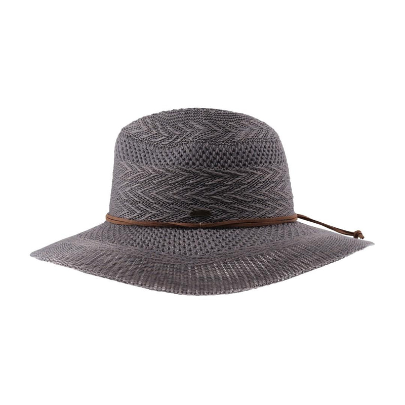 Knit Multi-Pattern C.C Panama Hat with Suede Cord KP015
