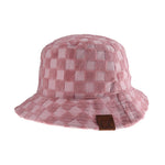 Checkered Pattern Terry Cloth C.C Bucket Hat KB004