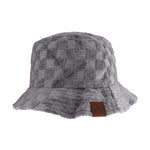 Checkered Pattern Terry Cloth C.C Bucket Hat KB004