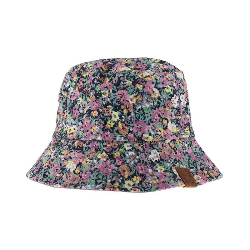 Tiny Floral Print Reversible C.C Bucket Hat BK3905