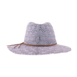 Horseshoe Lace Knit with Braided Suede Trim C.C Panama Hat KP013