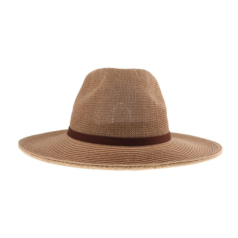 Suede Lace-up Trim Straw C.C Panama Hat ST1002