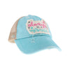 KIDS Embroidered Always Be A Mermaid Patch Criss Cross High Pony C.C Ball Cap KIDSBT1019