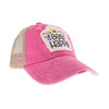 KIDS Embroidered Bee Happy Patch Criss Cross High Pony C.C Ball Cap KIDSBT1002