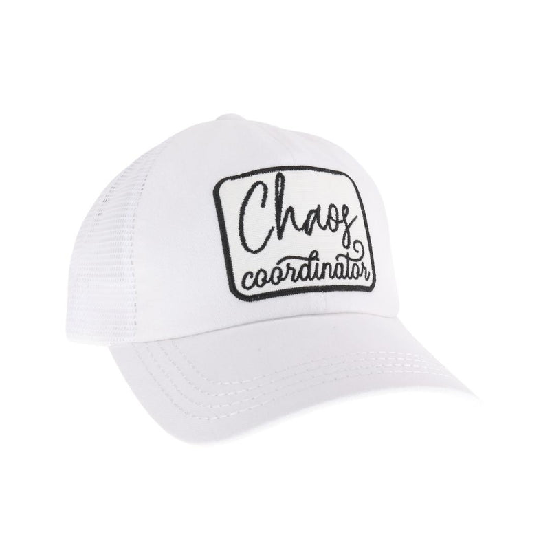 Embroidered Chaos Coordinator Patch C.C High Pony Criss Cross Ball Cap MBT7010