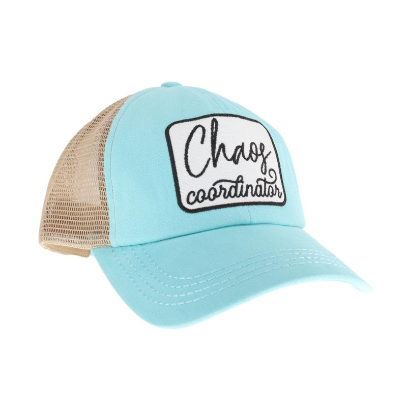 Embroidered Chaos Coordinator Patch C.C High Pony Criss Cross Ball Cap MBT7010