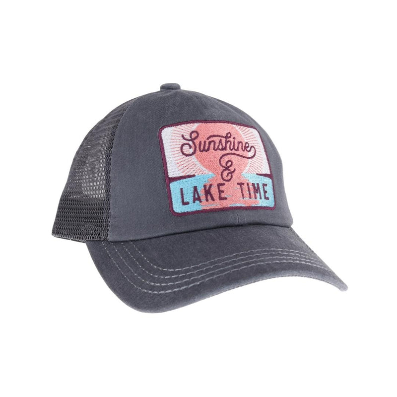 Embroidered Sunshine & Lake Time Patch C.C High Pony Criss Cross Ball Cap MBT7006