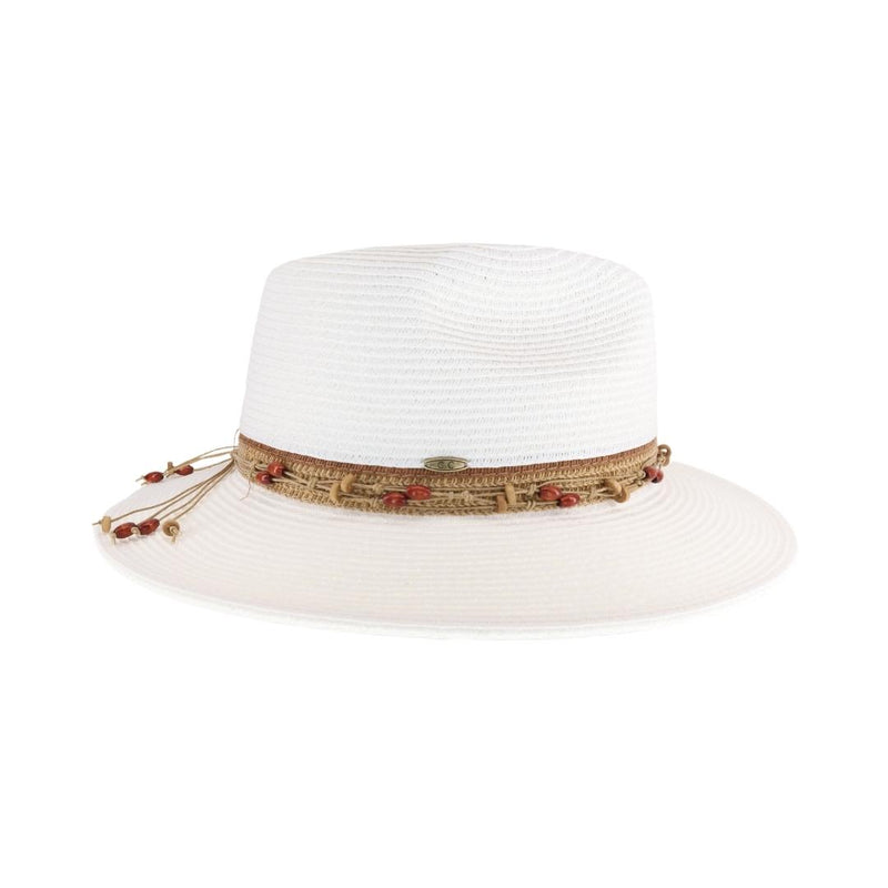 Natural Bead Trim C.C Panama Sun Hat ST1008