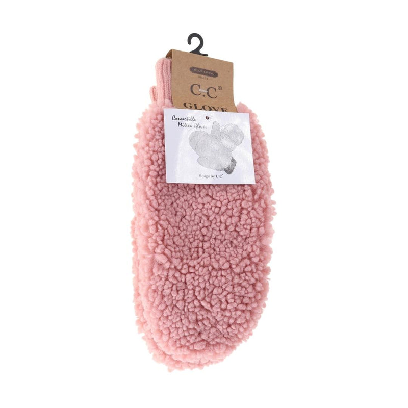 Fuzzy Lined Sherpa Convertible C.C Mitten MT008