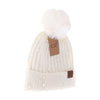 Pearl Embellished Faux Fur Pom C.C Beanie HAT4008