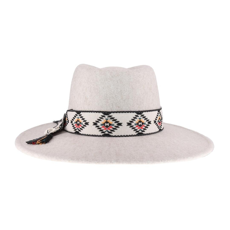 Aztec Trim Band Vegan Fabric C.C Panama Hat WF10