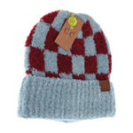 Boucle Checkered Patterned C.C Beanie HAT4011