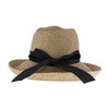 Two-Tone Heathered Bow Trim Rolled C.C Panama Hat STH10