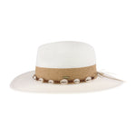 Two-Tone Shell & Wood Bead Trim C.C Panama Hat STH02