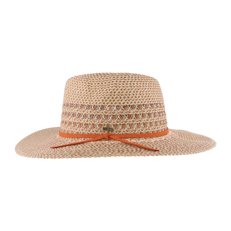 Two-tone Heathered Suede Trim C.C Panama Hat STC01